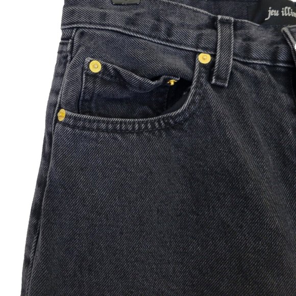 Jeu Illimite Classic High Waist Slim Button Up Jean, Vintage Black Grey - Picture 4 of 12